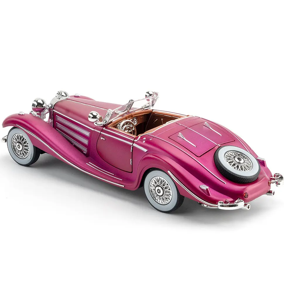 Колекційна металева модель автомобіля АвтоЕксперт Mercedes-Benz 500K Special Roadster 1936 з інерцією, світлом та звуком 1:24 - фото 2