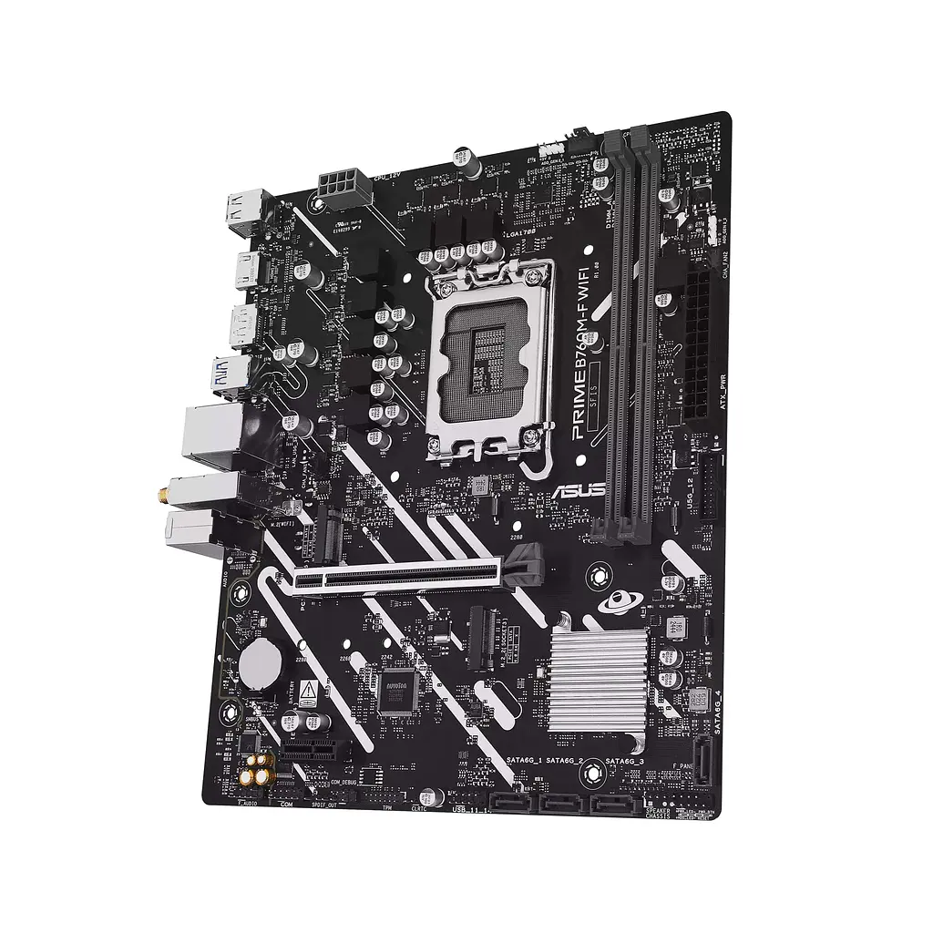 ASUS Материнська плата PRIME B760M-F WIFI s1700 B760 2xDDR5 M.2 HDMI DP Wi-Fi BT mATX - фото 4