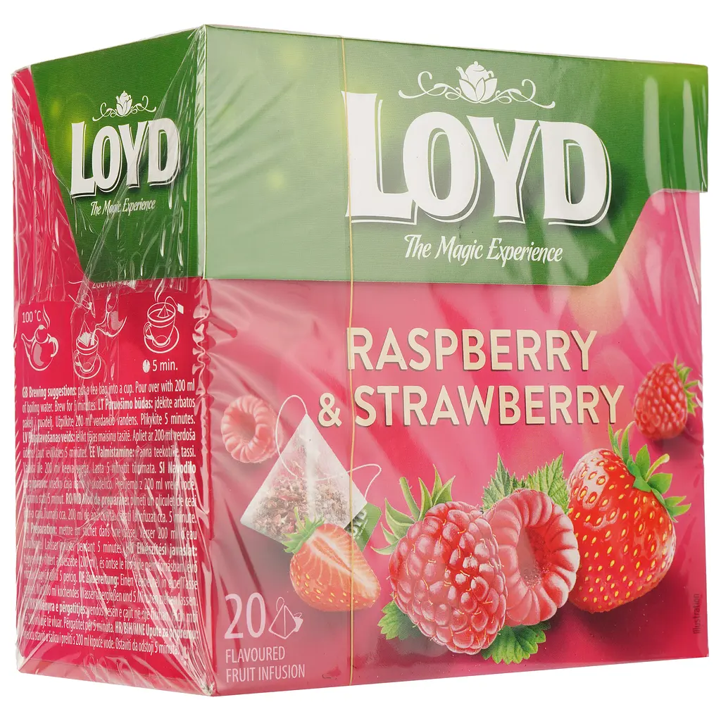 Чай фруктовий Loyd Raspberry & Strawberry малина та полуниця 40 г (20 шт. х 2 г) - фото 3