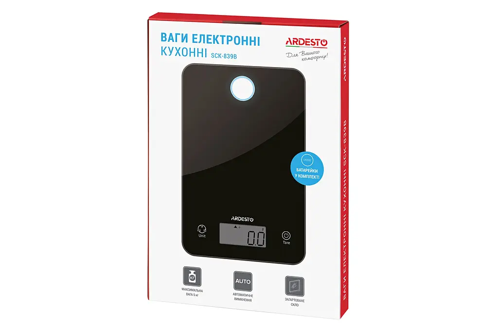 Ваги кухонні Ardesto SCK-839B чорні (SCK-839B) - фото 7