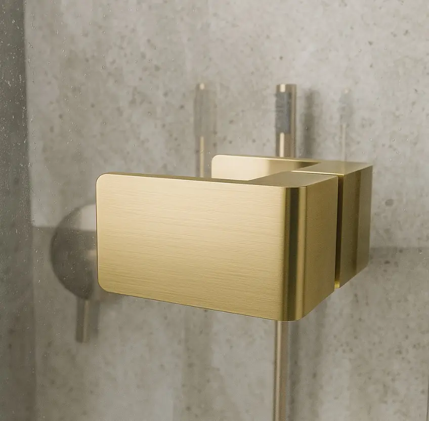 Розпашні душові двері Rea Atlas 100x200 ліві brushed gold REA-K4674 - фото 5