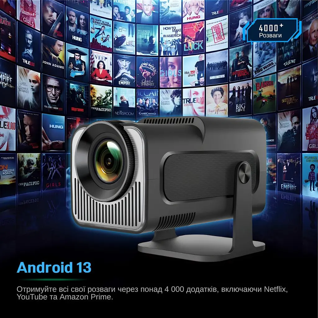 Проектор XON SmartView X-Pro Mini Full HD 1280х720Р, 4K, Wi-Fi, Android, 6800Lm (XVPU1207AB 3565) Чорний - фото 7