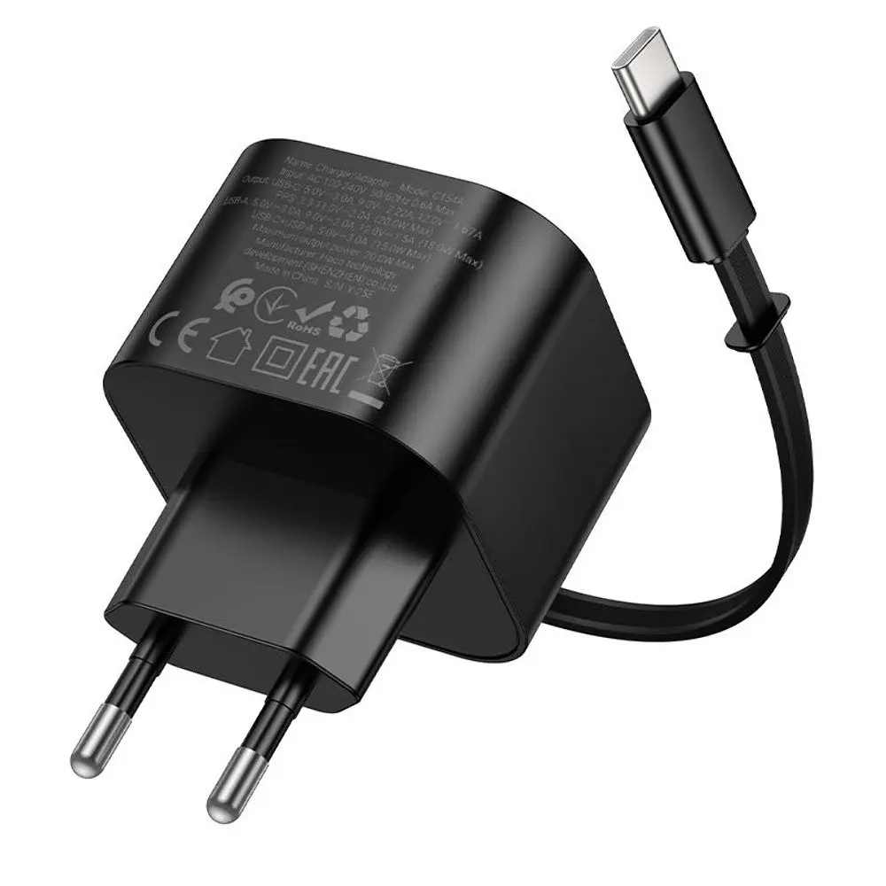 Зарядное устройство Hoco C154A PD QC черный + кабель Type-C - фото 4