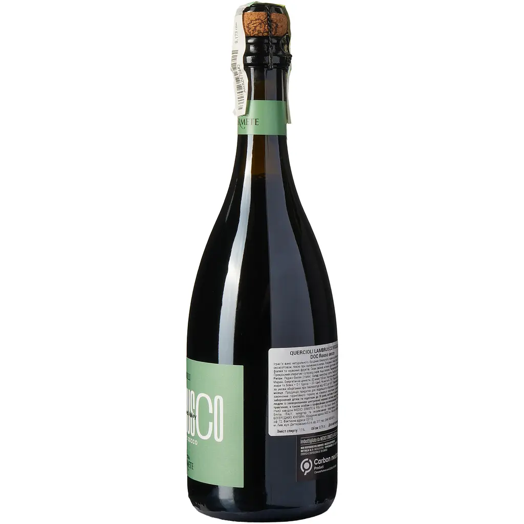 Ігристе вино Medici Ermete Quercioli Lambrusco Reggiano Frizzante DOC червоне сухе 11% 0.75 л - фото 3