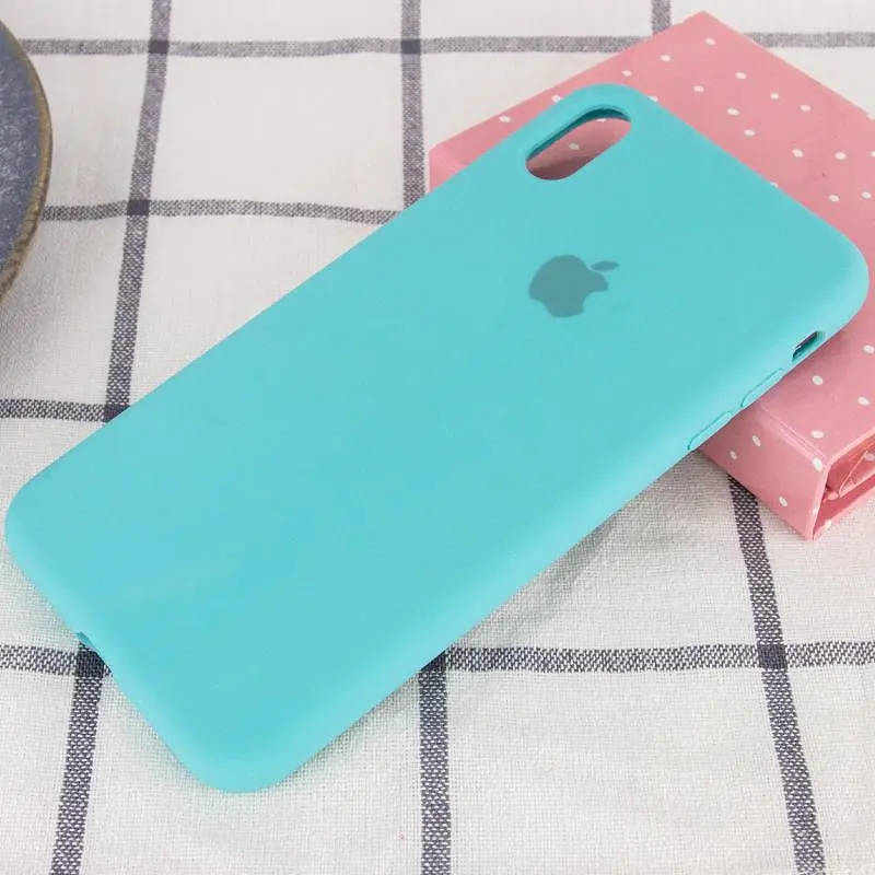 Чехол Silicone Case Full Protective (AA) для Apple iPhone X / XS (5.8) Бирюзовый / Marine Green - фото 2