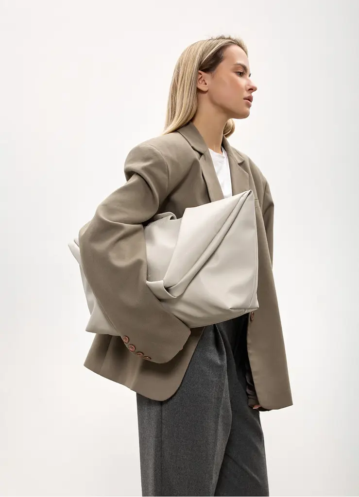 Сумка жіноча Sambag HOBO L сірий 34 х 37 х 16 см (53300030) - фото 7