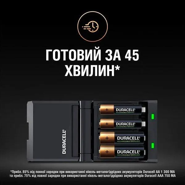 Зарядний пристрій Duracell CEF27 + AA NI-MH 1300 mAh 2шт + AAA NI-MH 750 mAh 2шт - фото 3