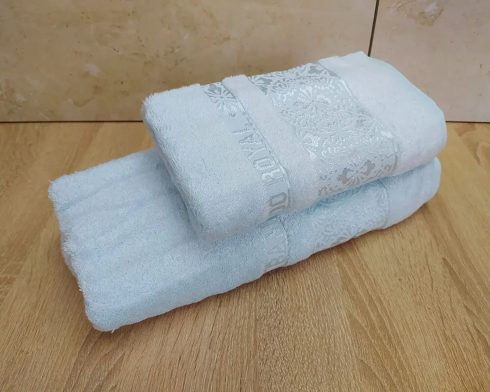 Набір турецьких бамбукових махрових рушників Cestepe 50х90+70х140 Bamboo Royal light blue - фото 2