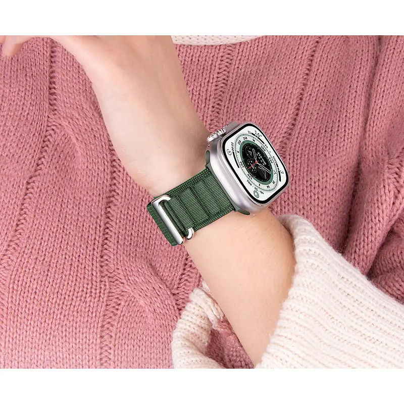 Ремінець Hoco WA20 Alpine Loop Nylon Strap для Apple Watch 38/40/41mm Dark Olive Green [117614] - фото 2