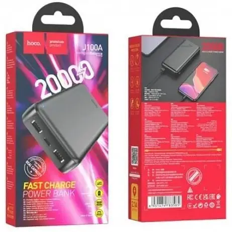Зовнішній акумулятор Hoco PowerBank J100A 20000 mAh Black 6931474783585 - фото 6