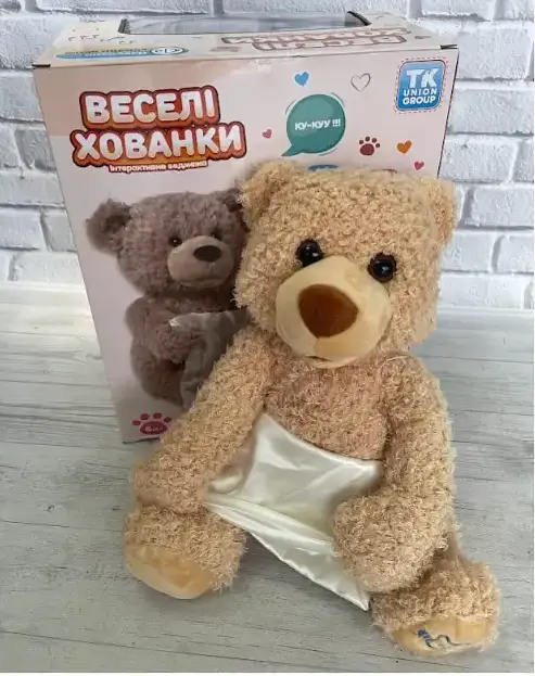 Дитячий інтерактивний ведмежа Веселі хованки м'яка навчальна іграшка з озвучуванням TK Group - фото 2