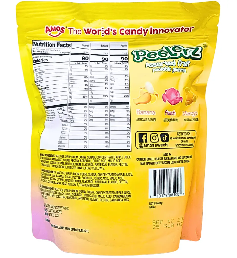 Желейні цукерки Amos Peelerz Assorted Fruit Peelable Gummy 350г - фото 7