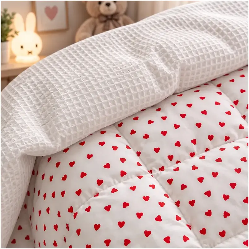 Плед дитячий MirSon Poplin Waffle Little hearts 150х220 см (2200013893547) - фото 8