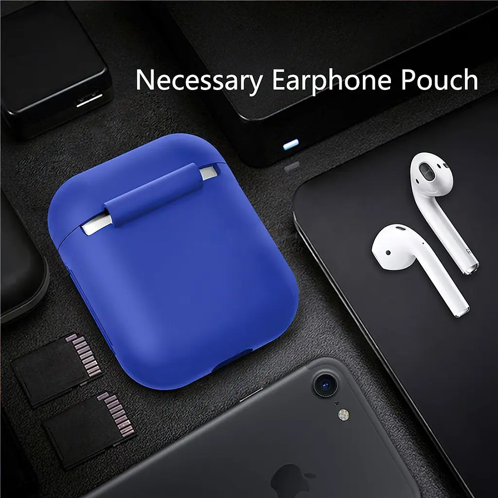 Чехол на Аирподс Синий силиконовый чехол для наушников Airpods 1/2 airpods чехол - фото 4