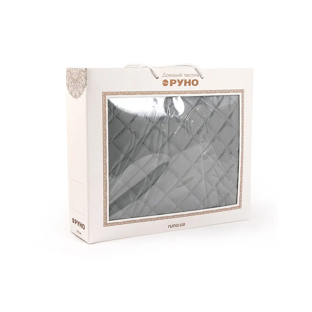 Покривало Руно двостороннє декоративне Velour Dark Grey ромб 150х220 см (360.55_Dark Grey ромб) - фото 2