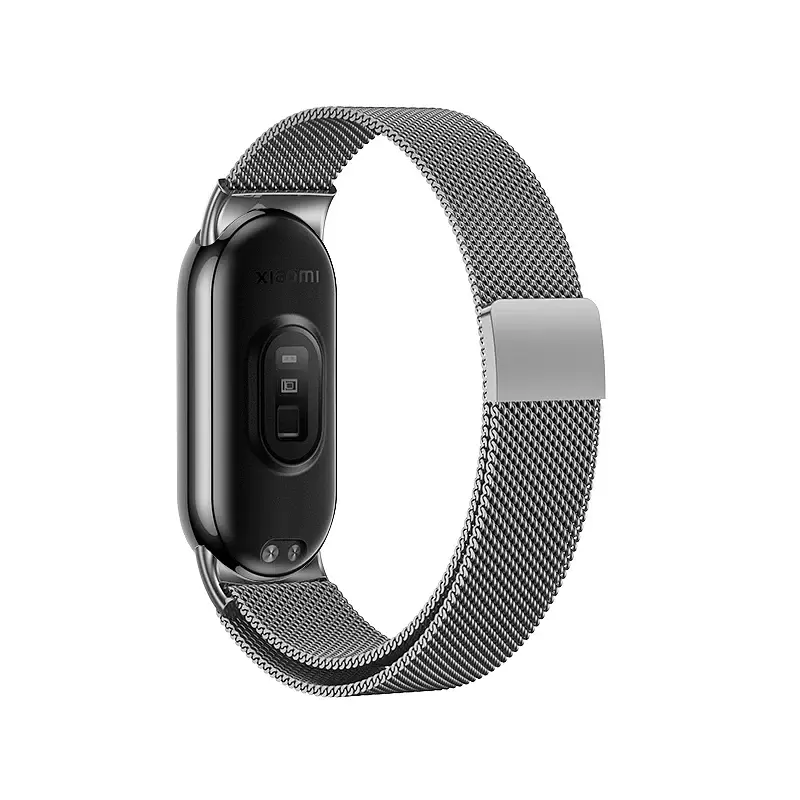 Комплект ремешки Tamister для фитнес-браслета Xiaomi Mi Band 8 и 9 Bead design Black - Milanese design Silver - фото 6