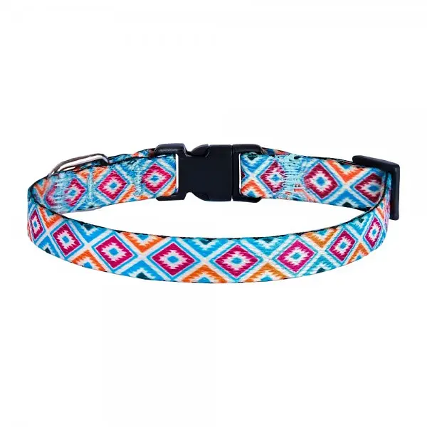 Нашийник для собак BronzeDog Urban застібка пластикова гуцульський синій XS - фото 2
