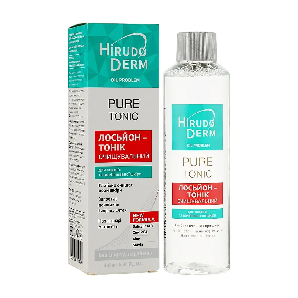 Лосьйон для обличчя Біокон Hirudo Derm Oil Problem Pure Tonic Очищувальний 180 мл (4820008319029) - фото 2