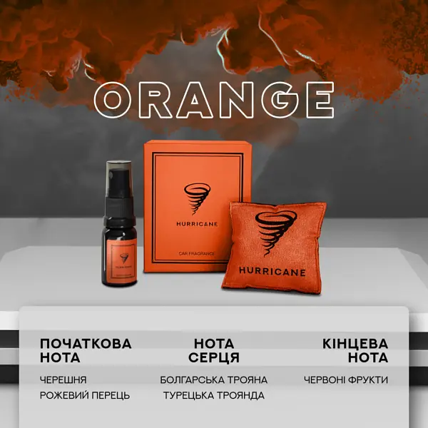 Ароматизатор автомобільний Hurricane Orange Standart (В комплекті Спрей 10 мл) - фото 2