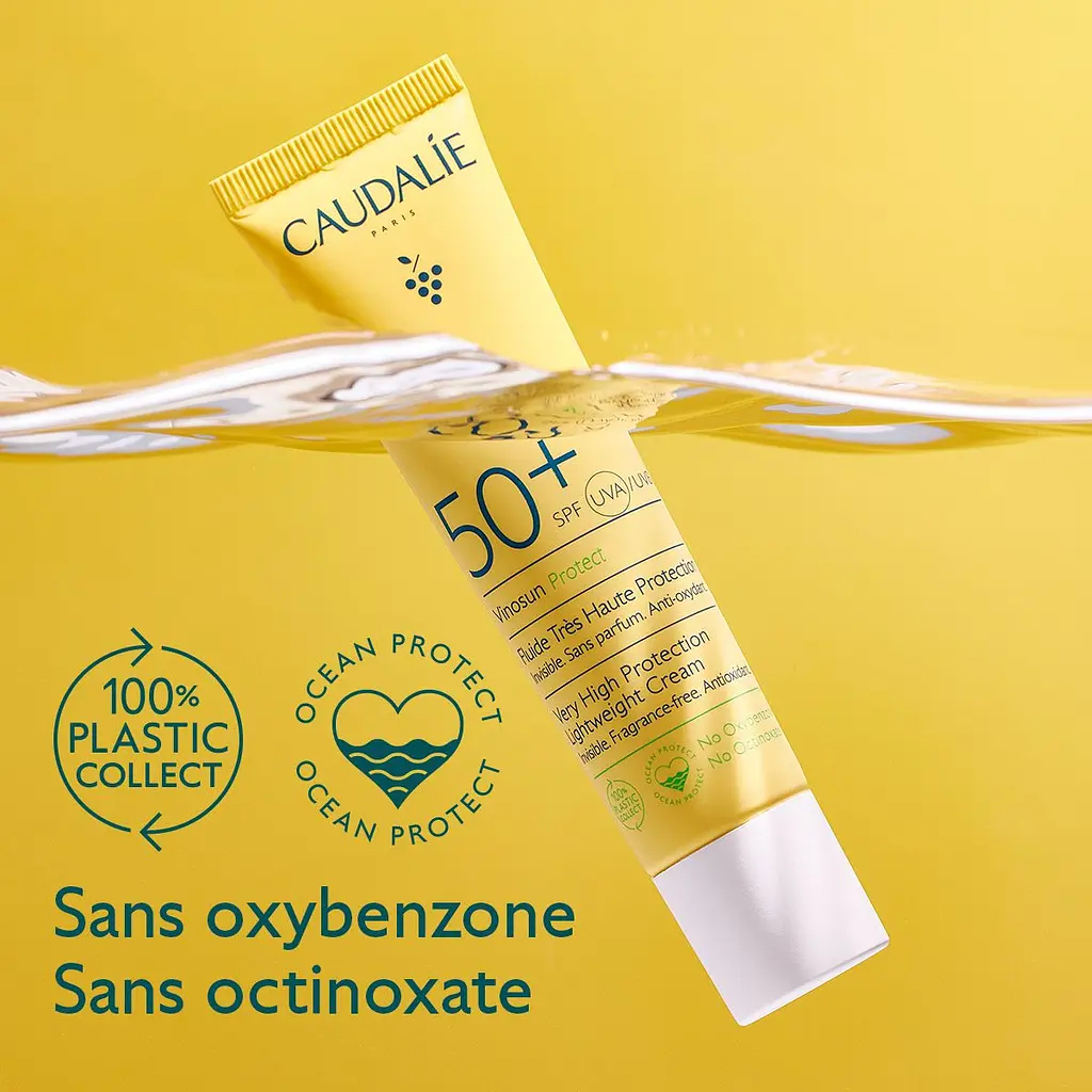 Легкий сонцезахисний крем Caudalie Vinosun SPF 50+, високий захист, 40 мл - фото 4