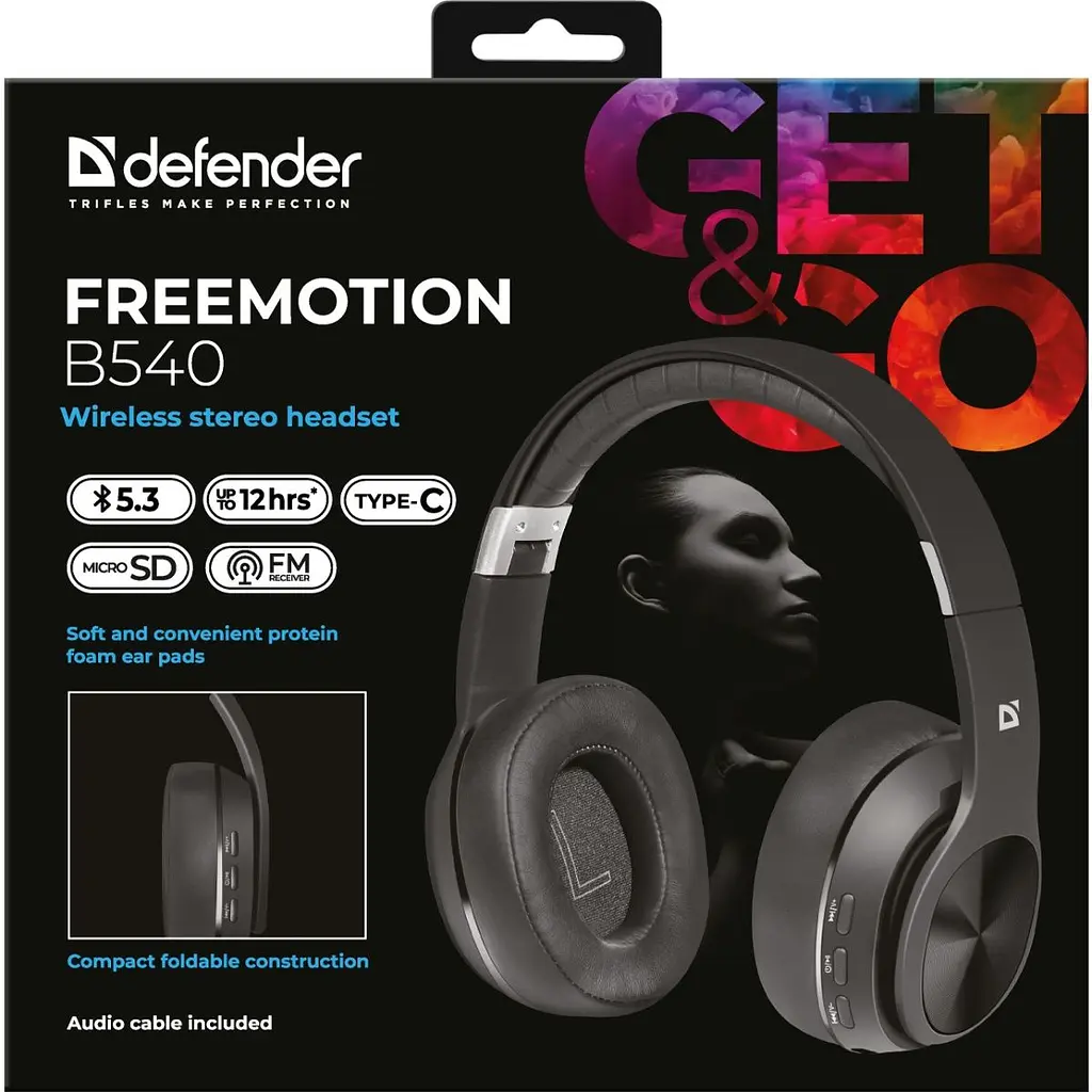 Навушники FreeMotion B540 Bluetooth Black (63540) - фото 2