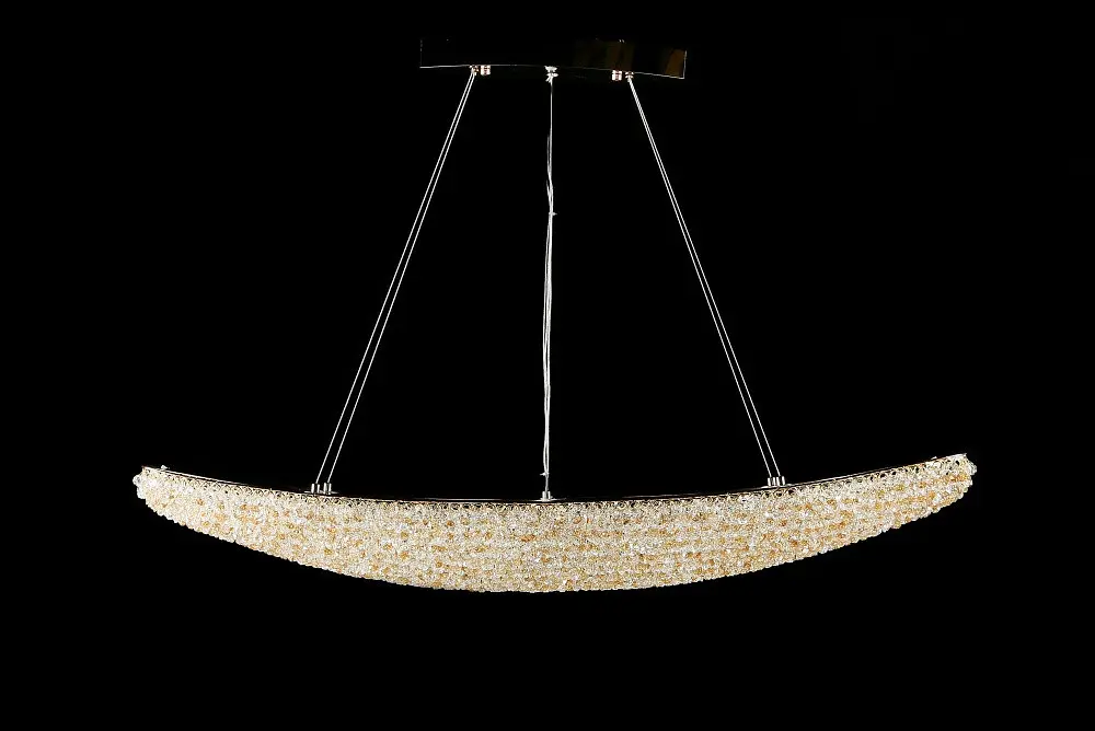 Підвісна кришталева світлодіодна люстра Splendid Ray L6341/1200*230/1 LED, золото, білий, 100 Вт, від 25-35 м² - фото 3