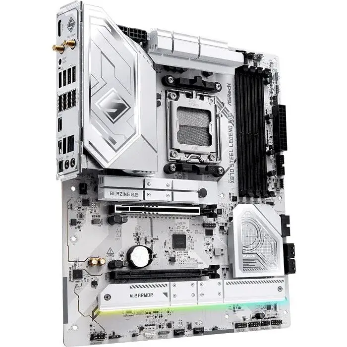 Материнська плата ASRock AM5 X870 Steel Legend WIFI, X870, 4xDDR5, Int. 5.4, 9xUSB3.2/8xUSB2.0, HDMI/2xType-C 4.0, ATX - фото 4