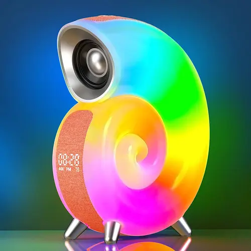 Акумуляторний нічник G-Smart N70 RGB з годинником та Bluetooth колонкою (Білий) - фото 8