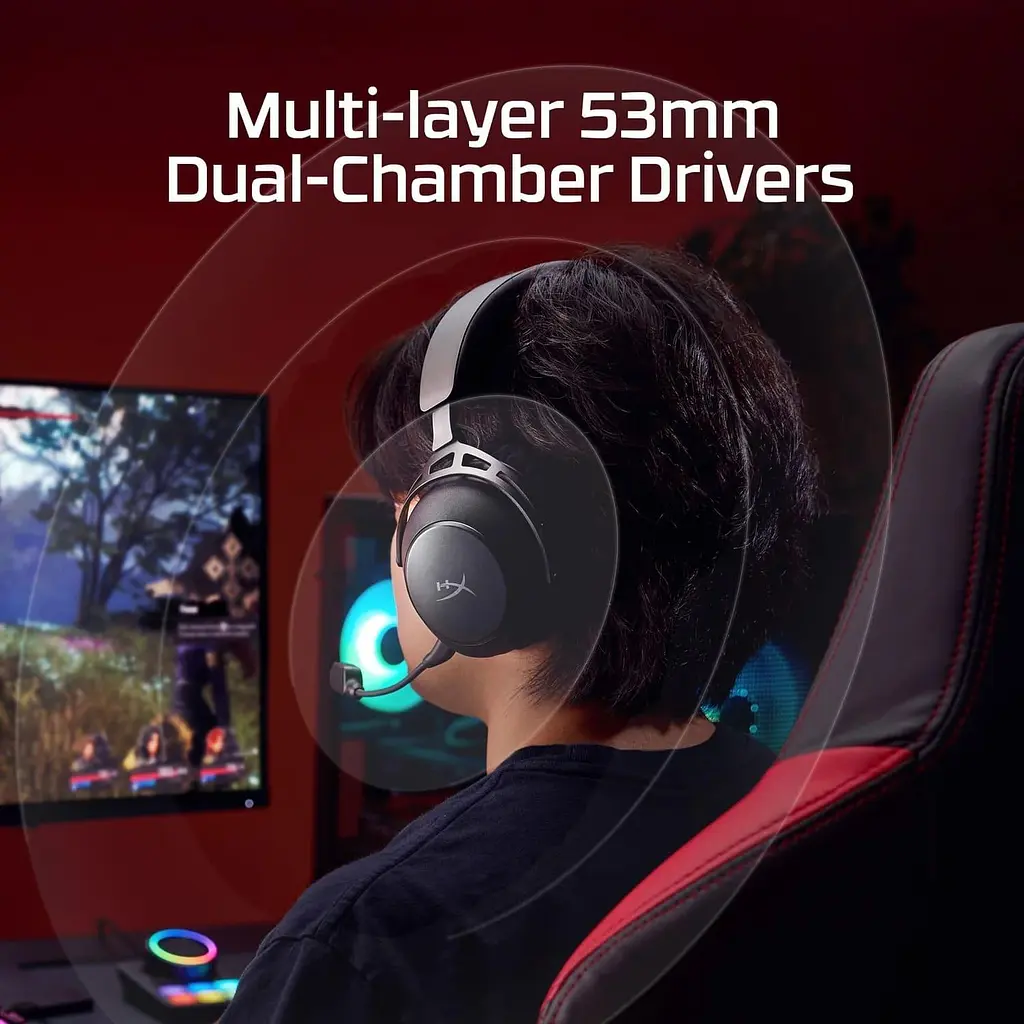 Игровая гарнитура HyperX Cloud Alpha 2 WL/BT/mini-jack/USB-A/USB-C Black (AJ5C7AA) - фото 9