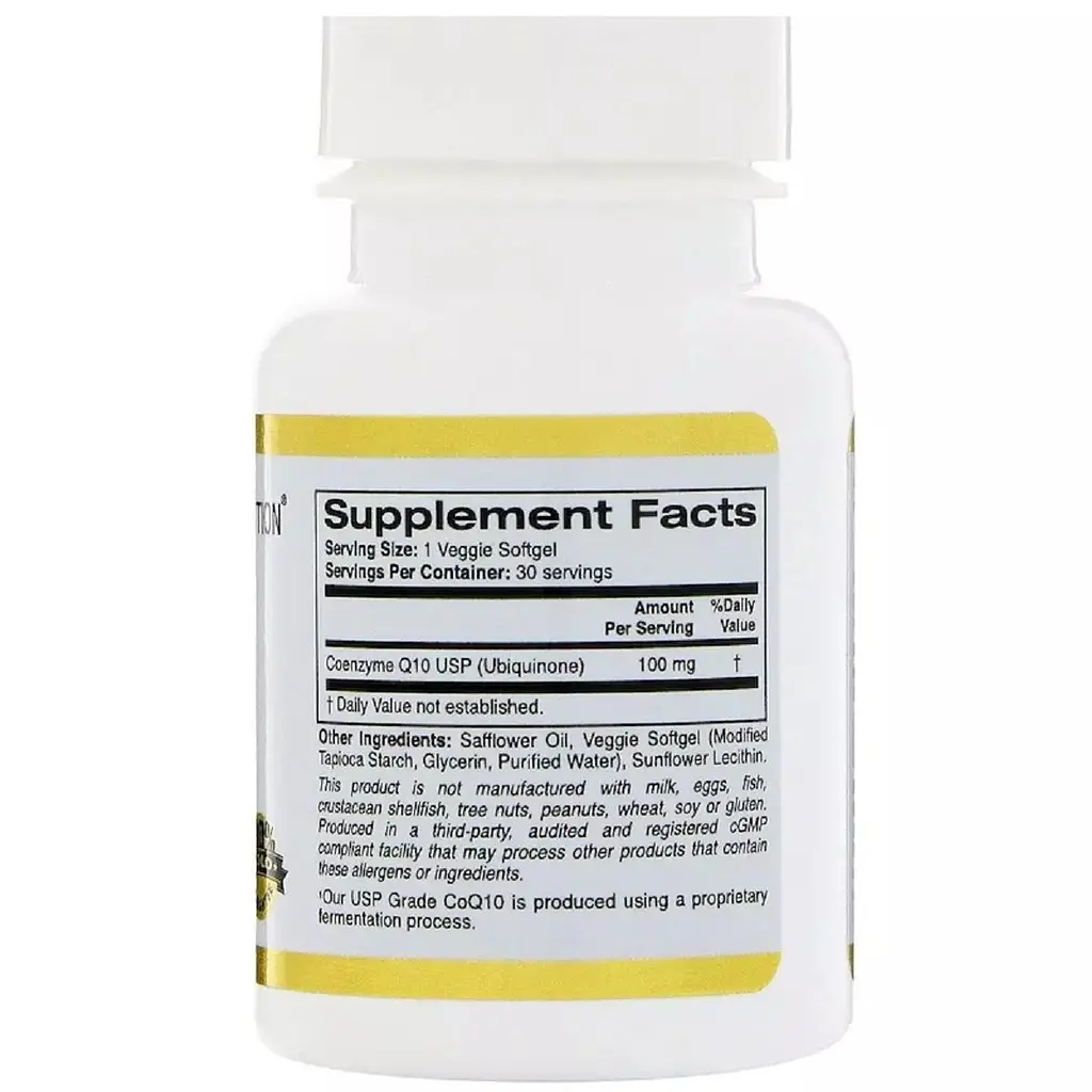 Коензим Q10 California Gold Nutrition CoQ10 100 мг 30 вегетаріанських капсул - фото 2