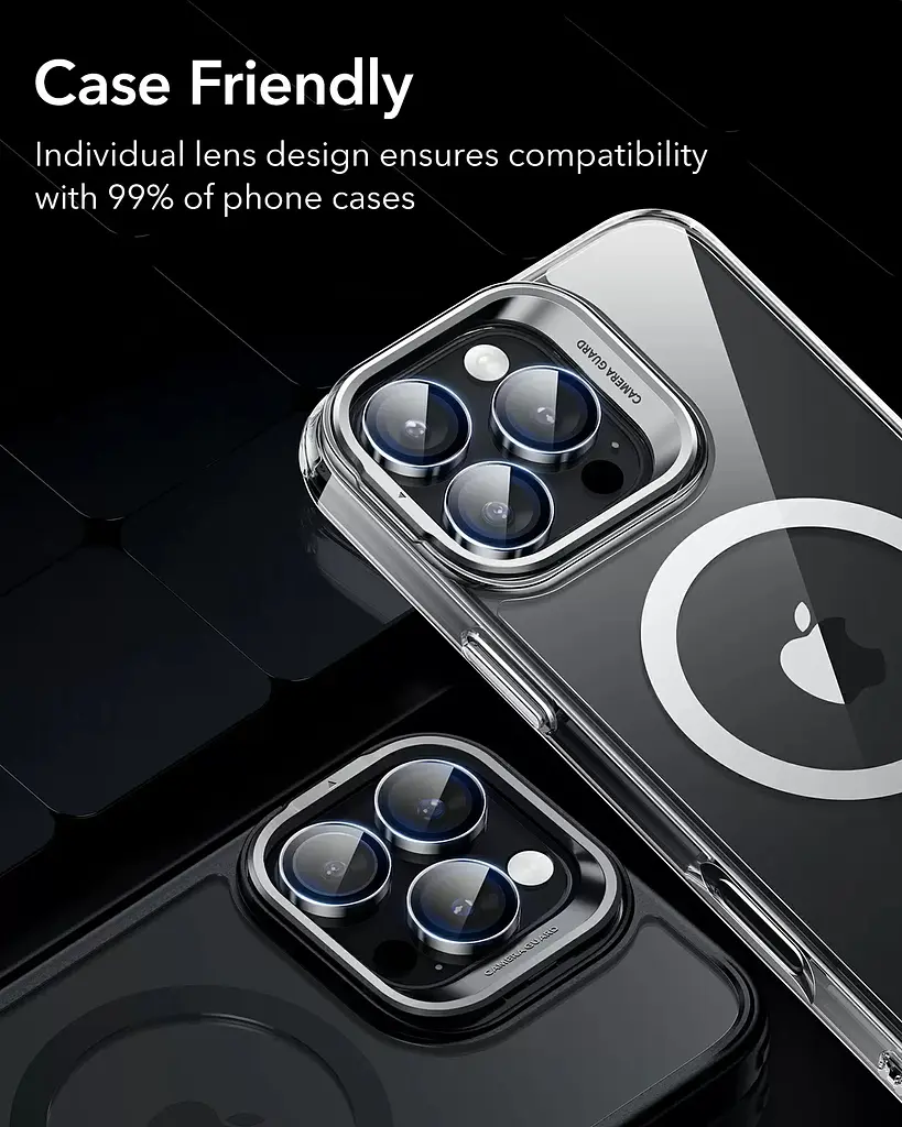 Защитное стекло для камеры ESR Armorite Camera Lens Protectors Clear для iPhone 16 Pro | 16 Pro Max | 15 Pro | 15 Pro Max | 14 Pro | 14 Pro Max (1D73200102) - фото 8