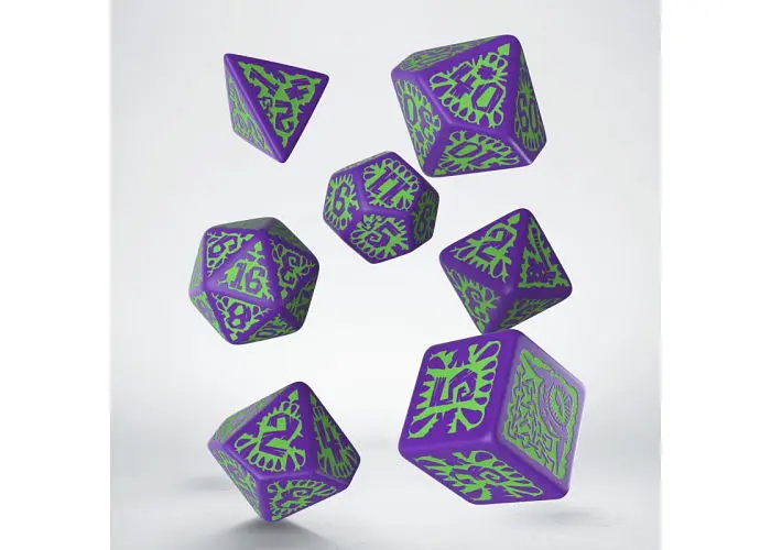 Набір кубиків Pathfinder Goblin Purple & green Dice Set , 7 шт. (SPAT18) - фото 2