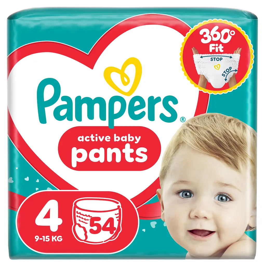 Підгузки Pampers Active Baby Pants Розмір 4 (9-15 кг) 54 шт (8006530316668)
