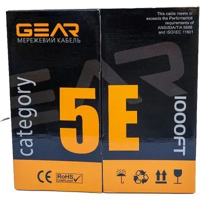 Кабель сетевой GEAR FTP 305м, cat.5e, CCA(25%), 4 x 2 x 0,51, PVC, indoor, blue (GEC-FTPCCA25051305) - фото 3