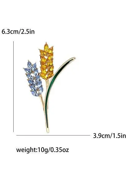 Брошь пшеница желто-голубая колоски символ Украины - фото 2