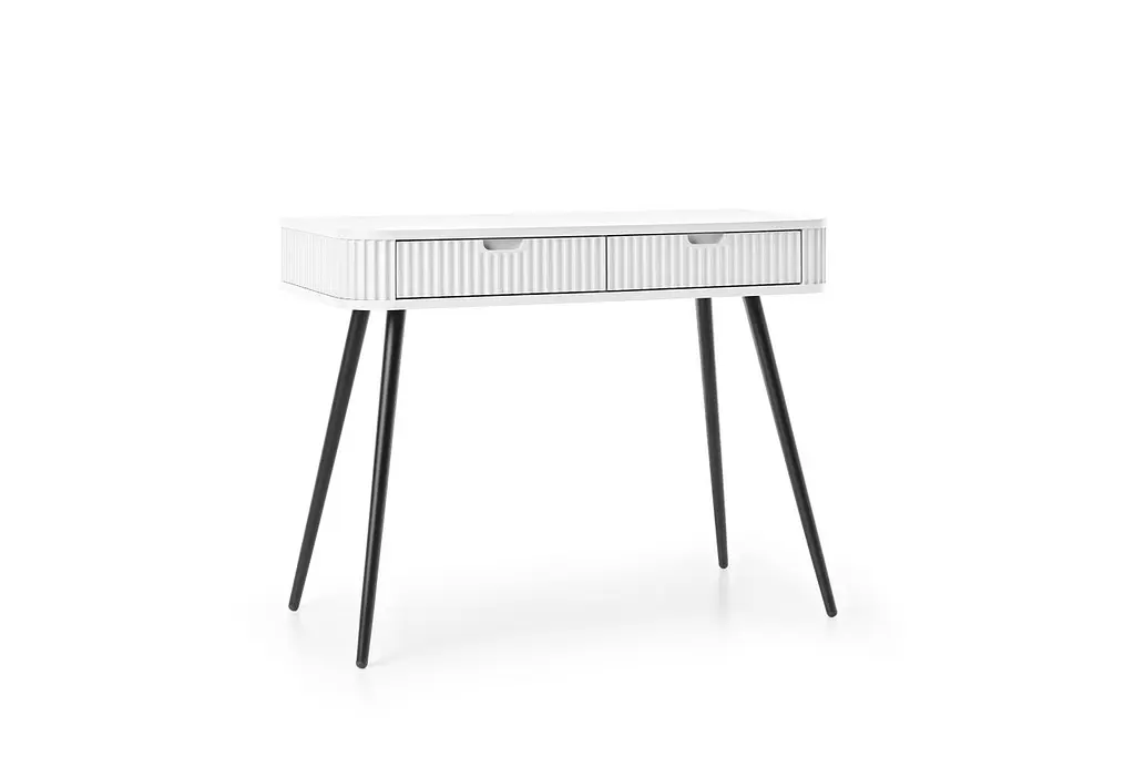 Стіл туалетний Perfect Home Зова / Zova з 2 шухлядами та чорними ніжками T103 Білий (PFH-091298) - фото 5