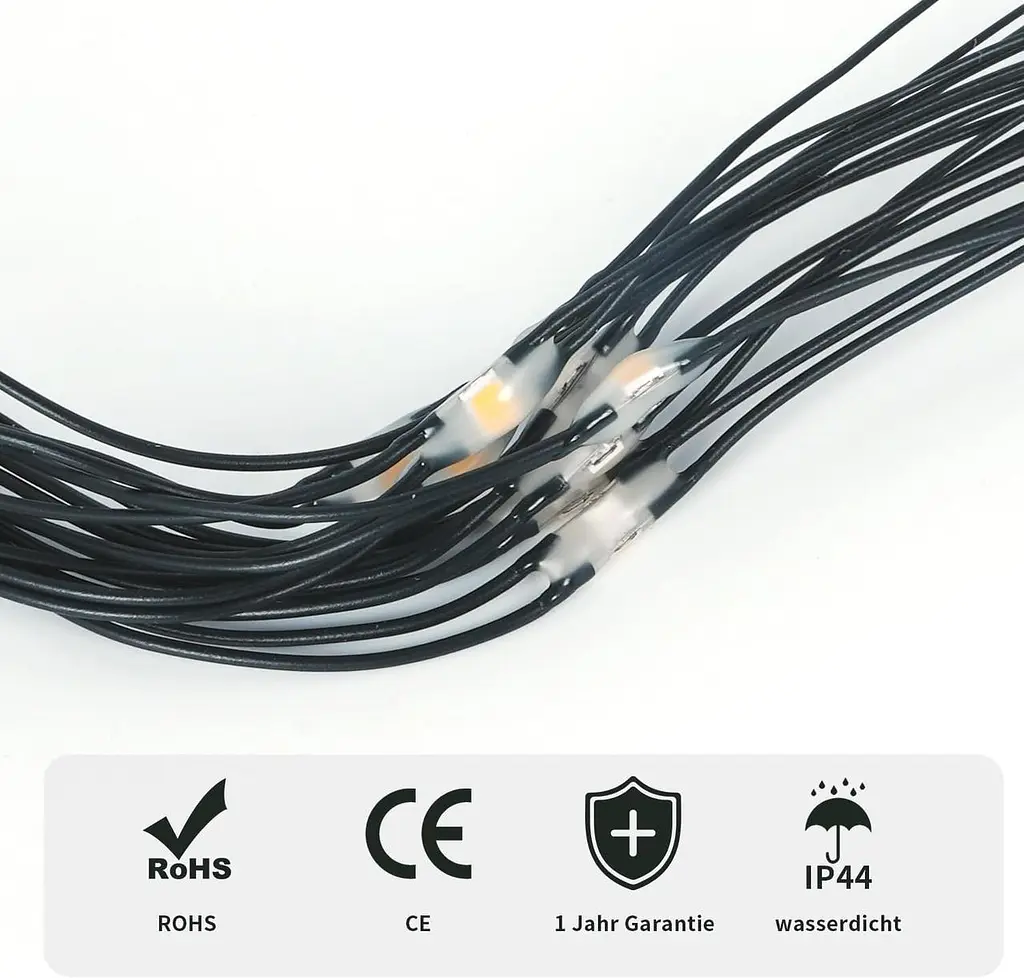 Gresonic 104 LED 1 м x 1,2 м Світло Сітчаста фіранка гірлянда Fairy Lights Тепле біле декоративне світло Для внутрішнього - фото 2