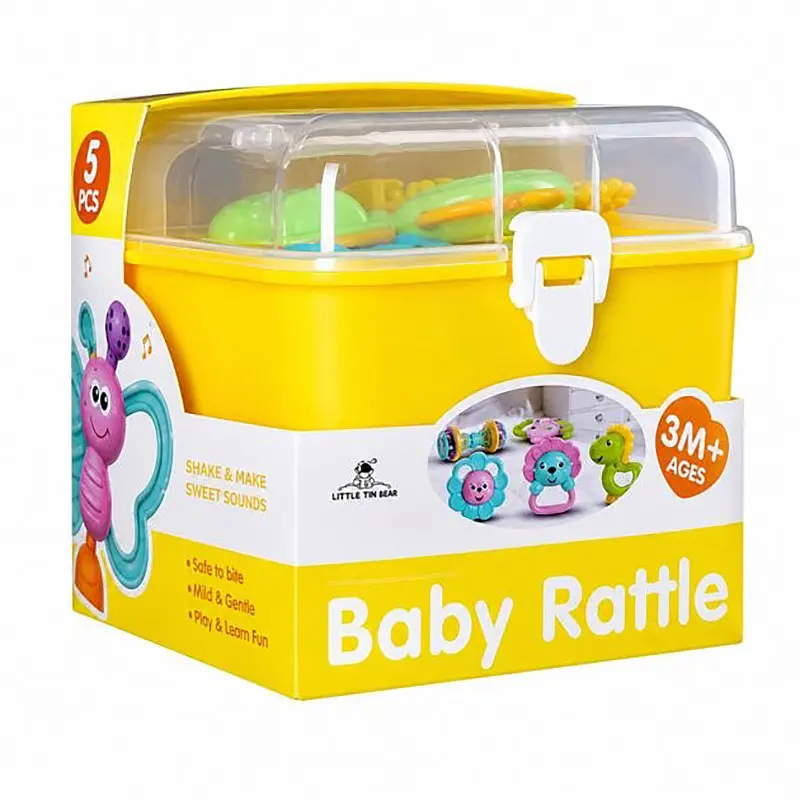 Набір дитячих брязкалець "Baby rattle" Bambi 3172(Yellow), у наборі 5 штук