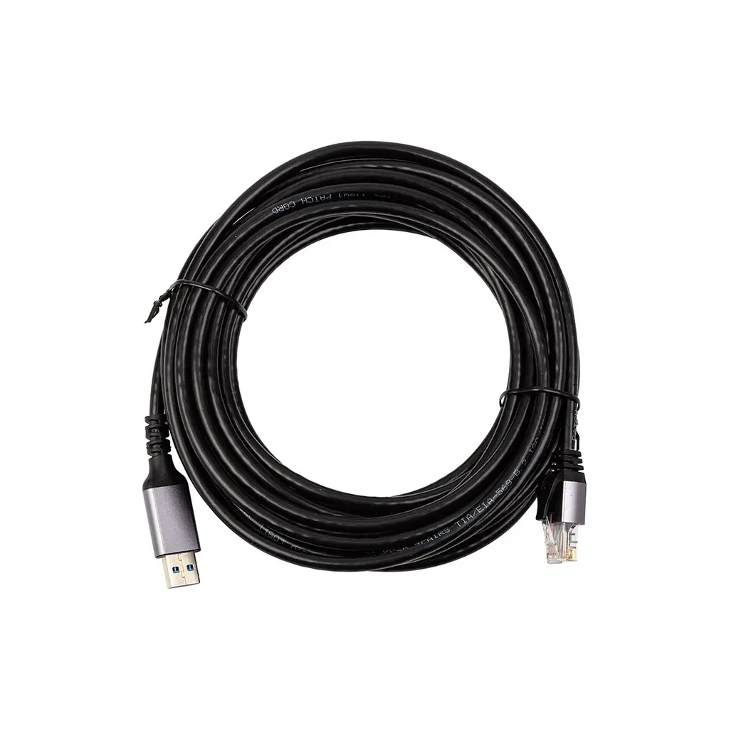 Кабель для передавання даних PowerPlant USB AM to RJ45 Ethernet CAT6 UTP 7.5m (CA915019)