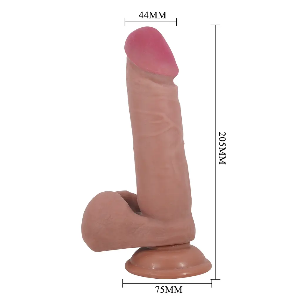 Фалоімітатор на присосці BAILE Sliding Skin 8.1 Flesh, TPR Baile BW-008017LP 102658 - фото 4