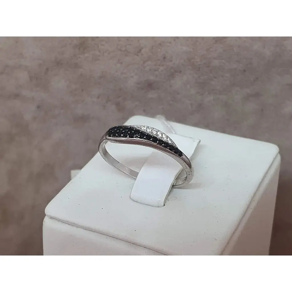 Серебряное кольцо Агни Змейка в камнях с фианитами. 1889/9Р-CZ 17,5 - фото 4