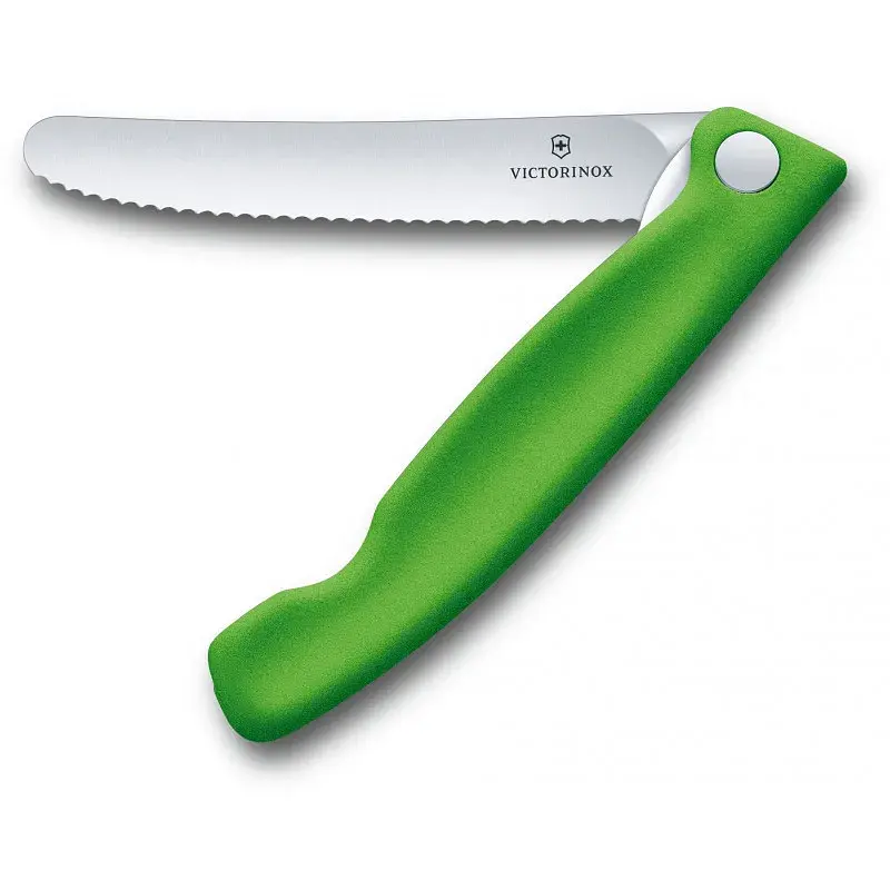 Кухонний ніж Victorinox SwissClassic Foldable Paring 11 см Serrated Green (6.7836.F4B) - фото 2