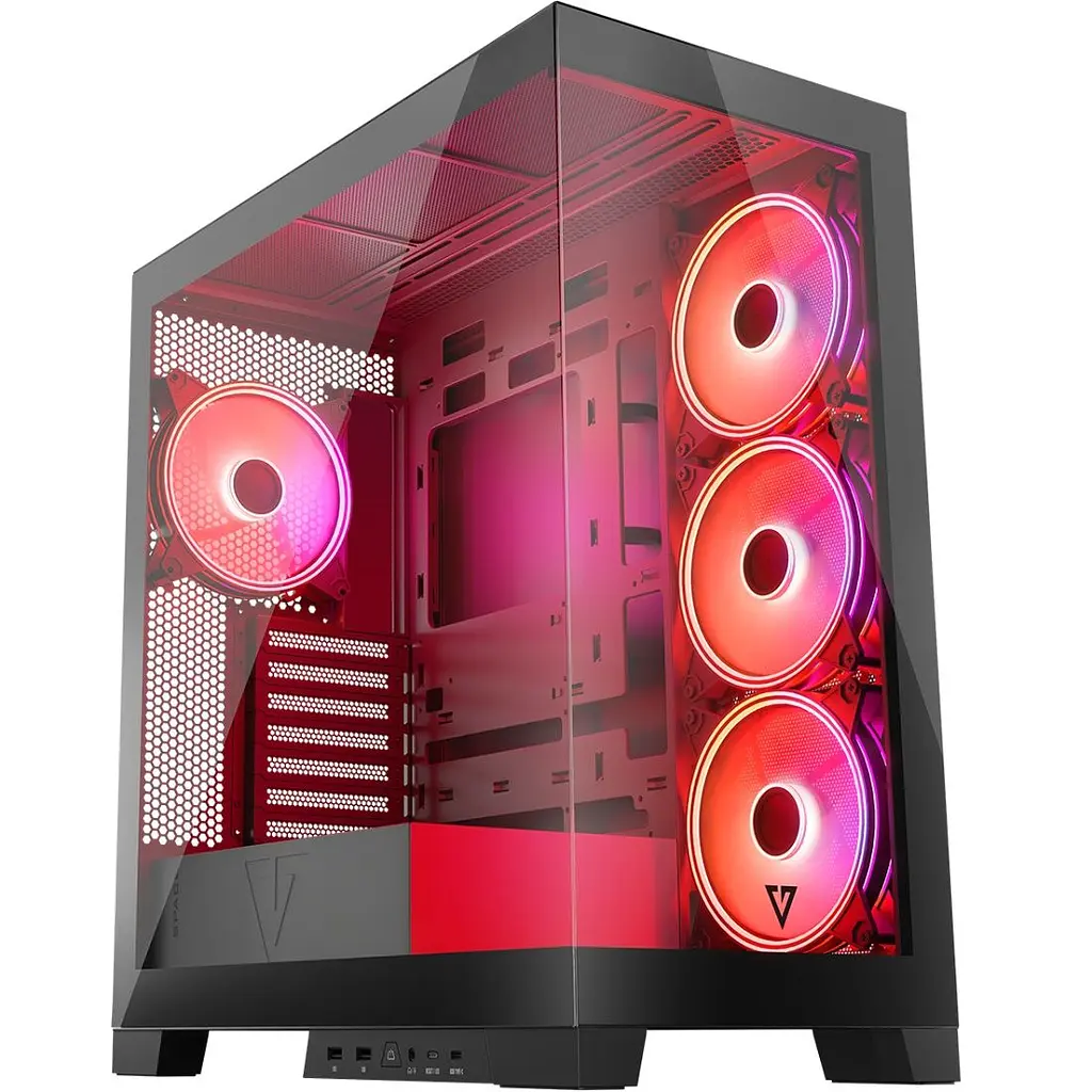Корпус Modecom VOLCANO SPACE APEX ARGB 4x140 мм fans MIDI USB 3.0x2+TYPE-C BLACK без БЖ ATX (AT-SPACE-PG-10-000000-000) - фото 6