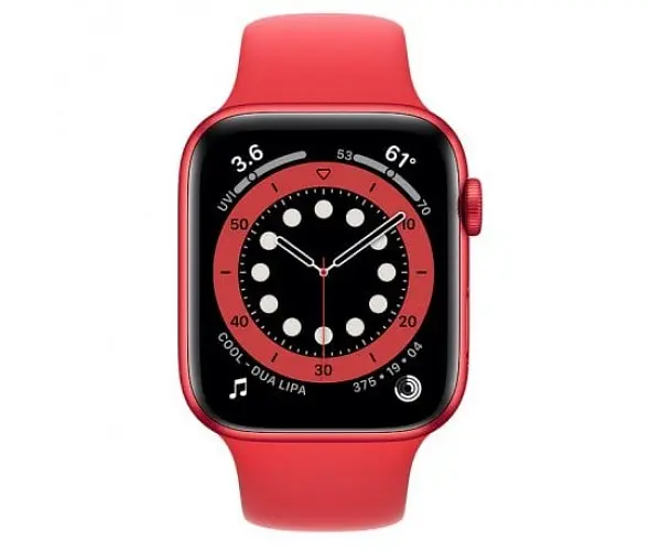 Смарт-годинник Apple Watch Series 6 GPS Red Aluminum Case з Product Red Sport Band 44 мм (M00M3) (46053-ska) - фото 2