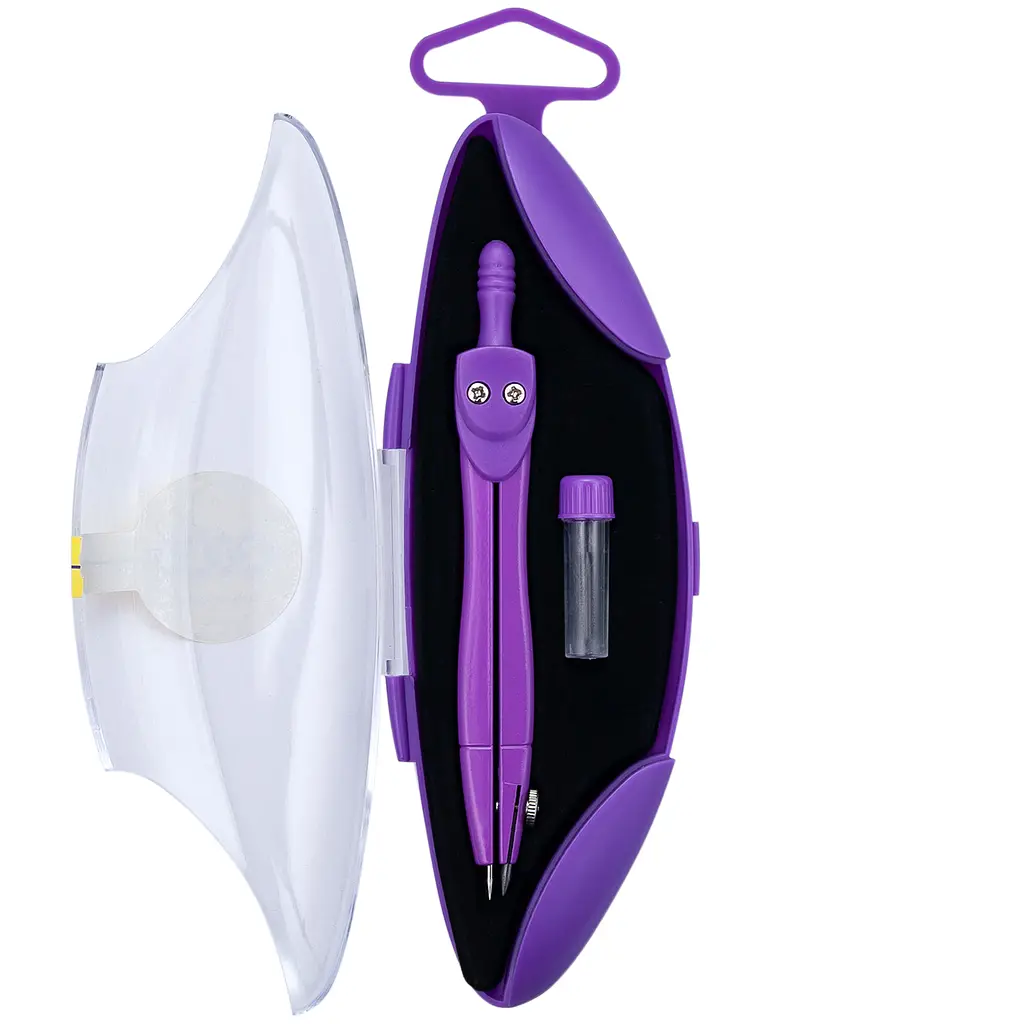 Циркуль ZiBi Kids Line Start Neon в твердому футлярі з запасним грифелем фіолетовий (ZB.5323NS-07) - фото 2