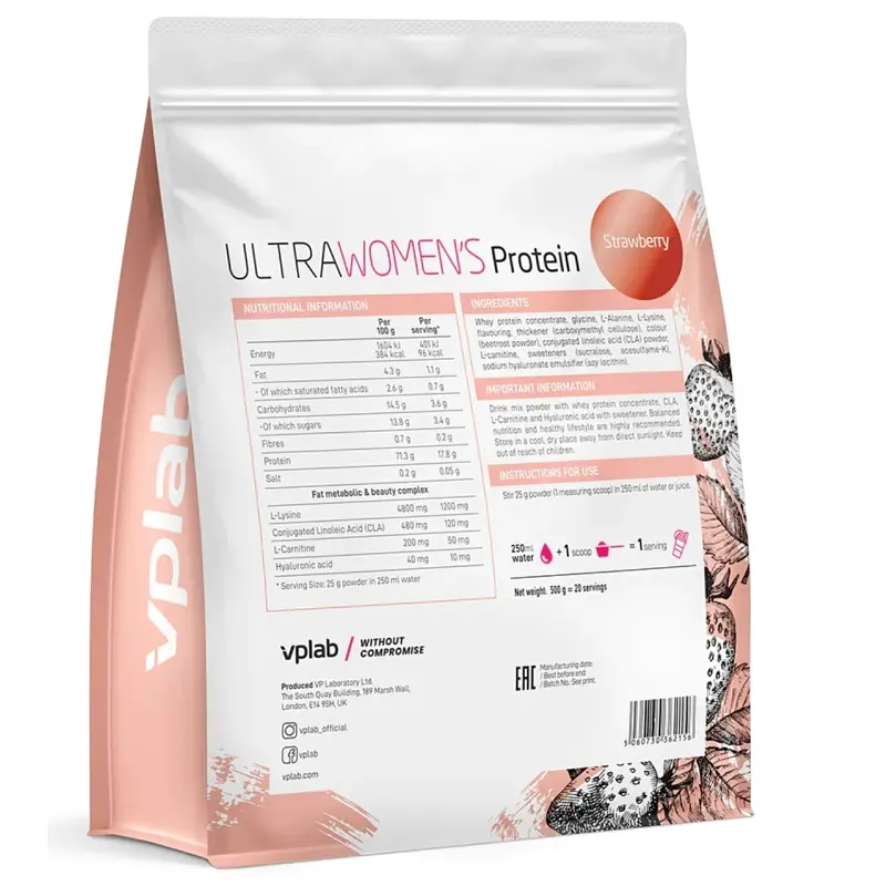 Концентрату Сироваткового Протеїну для Жінок Ultra Women`s Protein - 500г Полуниця - фото 2