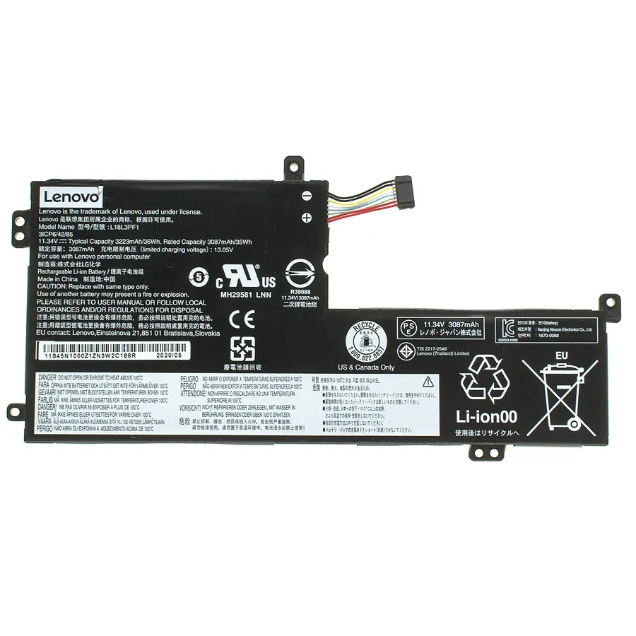 Батарея для ноутбука Lenovo L18M3PF2 (V340-17IWL L340-17API V155-15API) 11.25V 3280mAh 36Wh Чорний (SB10W67268) - фото 2