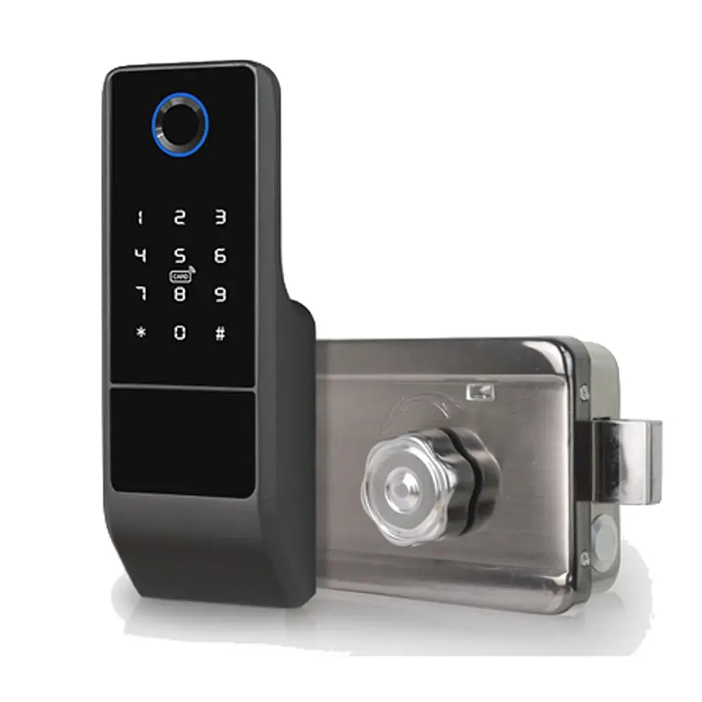 Замок біометричний автономний Trinix TRL-5201BTFW Black Left з Bluetooth, зчитувачем відбитків пальців і карт Mifare (65-00051) - фото 6