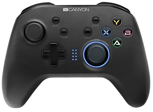 Геймпад Canyon GP-W3, Black, бездротовий, для ПК / PS3 / Android / Nintendo Switch, 16 кнопок, подвійна вібрація, індивідуальне підсвічування кнопок, 600 mAh (CND-GPW3) - фото 2