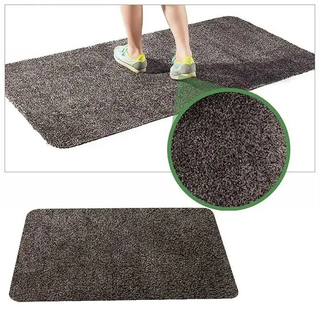 Супервбираючий придверний килимок для підлоги Clean Step Mat 45x70 см, Yu Xin Сірий 86032 - фото 5